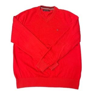 Tommy Hilfiger Mens Red Long Sleeve Sweater Size M Medium
